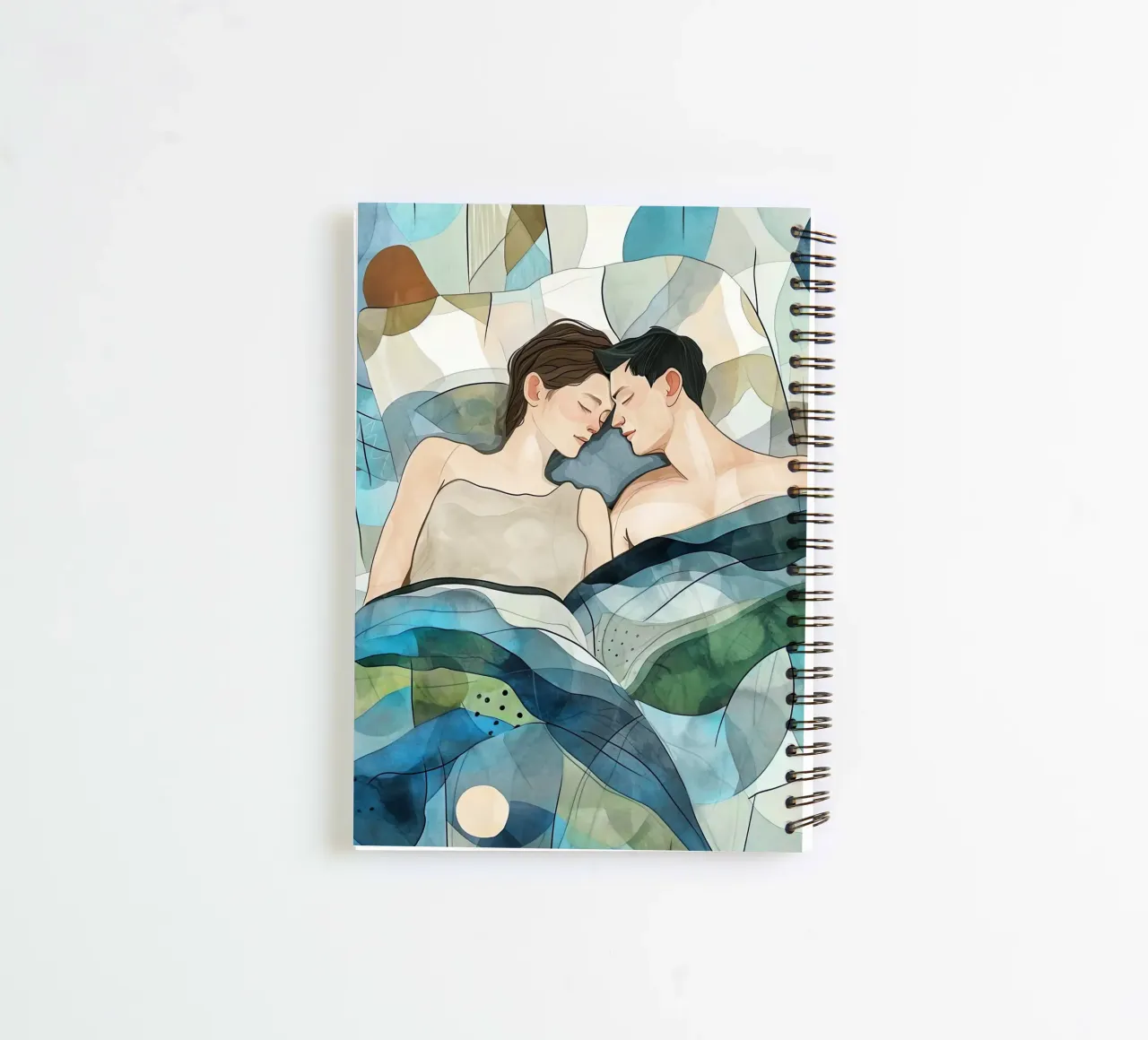 Love is in the air watercolor digital painting spiral notebook by Justyna Jaszke JBJart