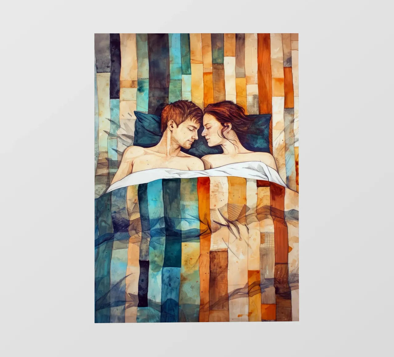 L'amore è nell'aria pittura digitale ad acquerello telo in pvc da Justyna Jaszke JBJart