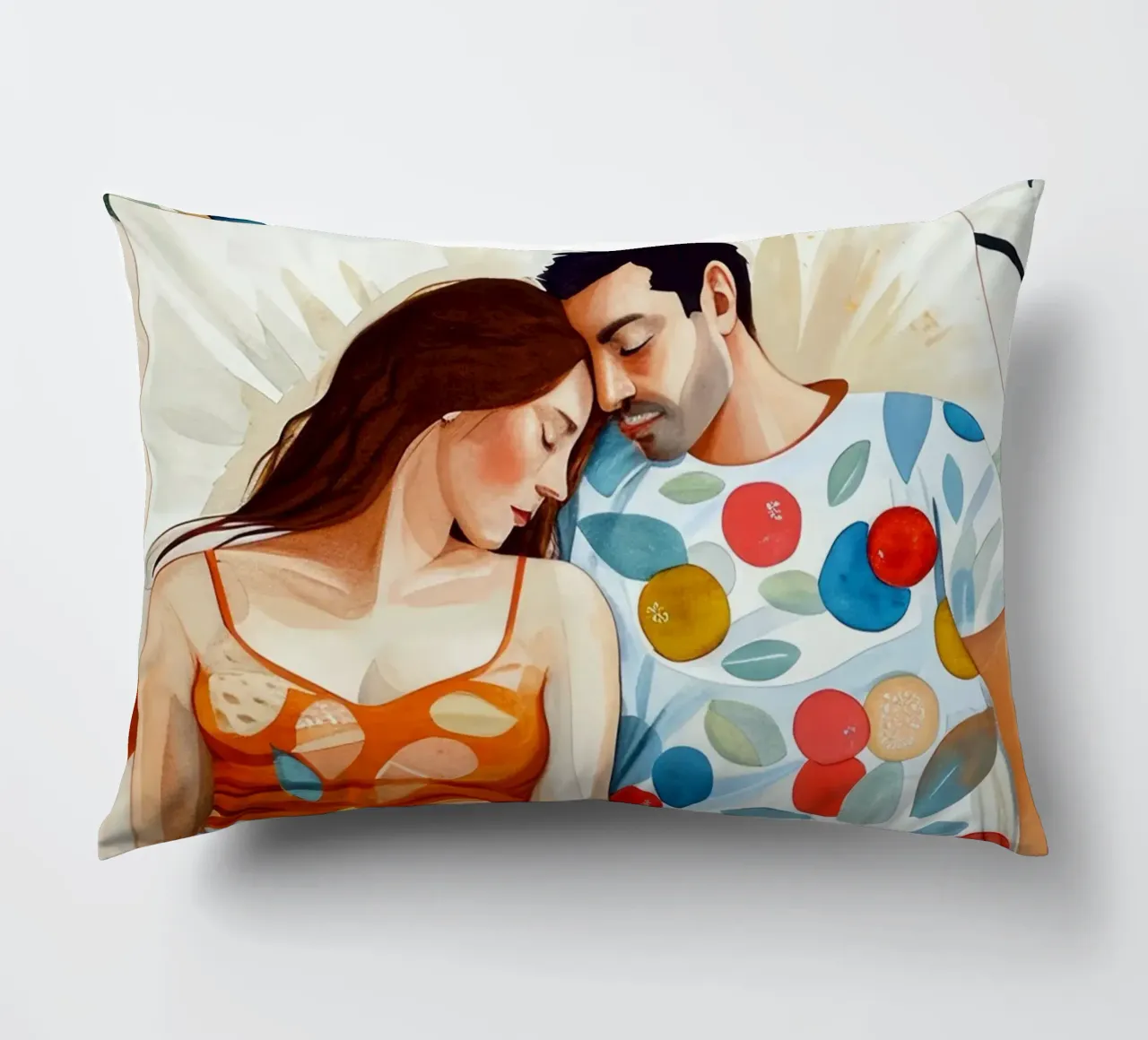 L'amore è nell'aria pittura digitale ad acquerello cuscino da Justyna Jaszke JBJart