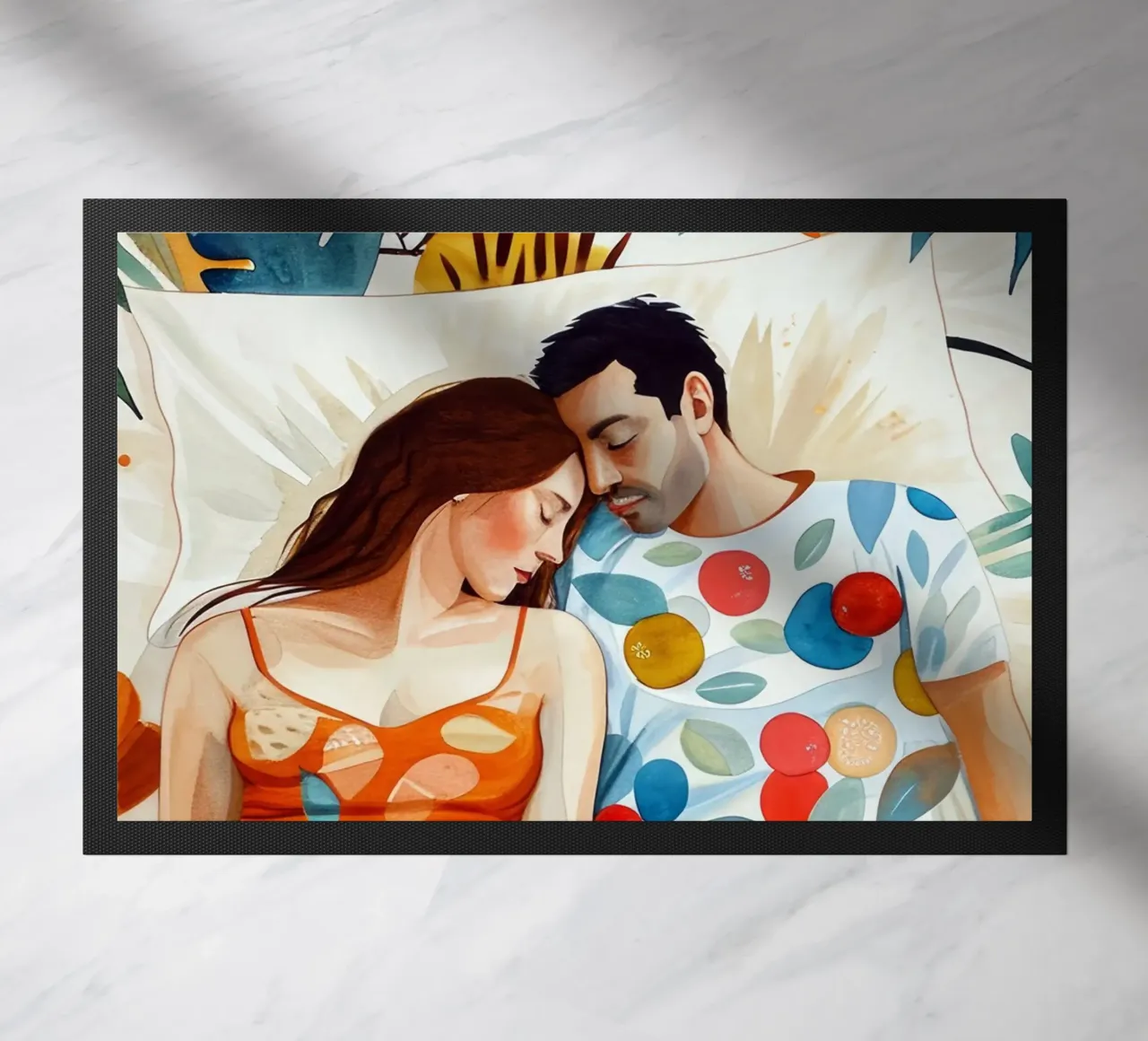 L'amore è nell'aria pittura digitale ad acquerello zerbino da Justyna Jaszke JBJart