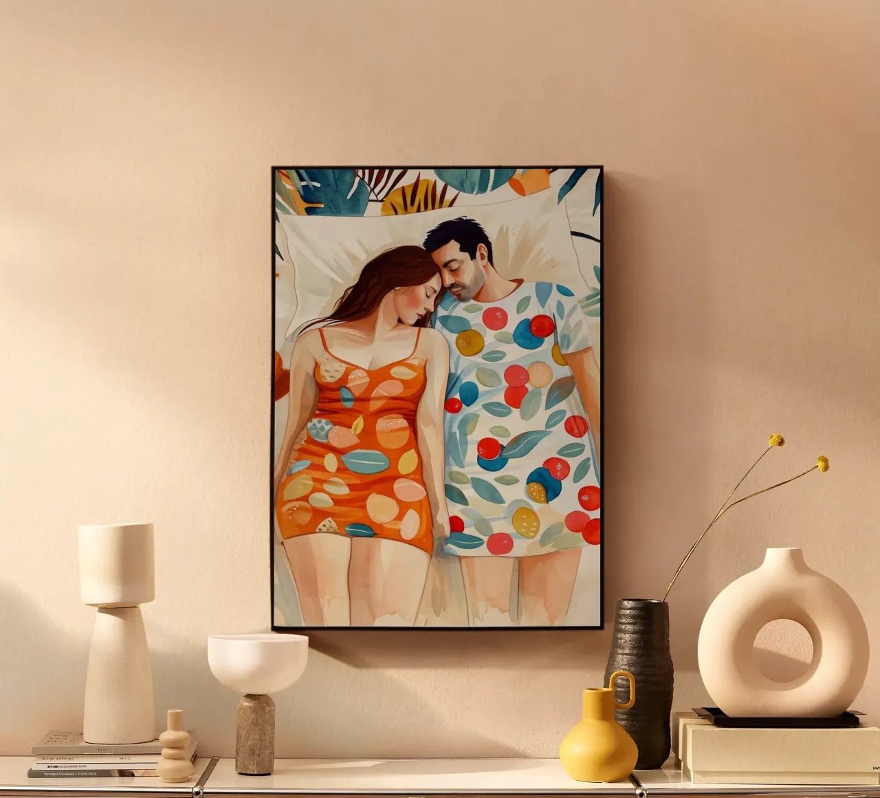 L'amore è nell'aria pittura digitale ad acquerello plexiglass da Justyna Jaszke JBJart