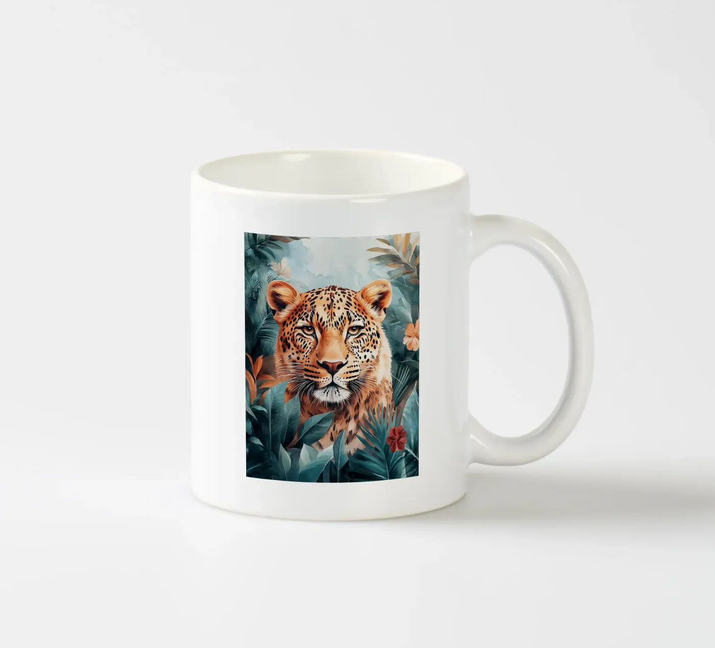 Leopard Leaves ceramic mug by Mateo