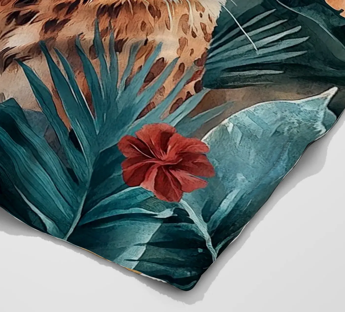Leopard Leaves fleece blanket by Mateo