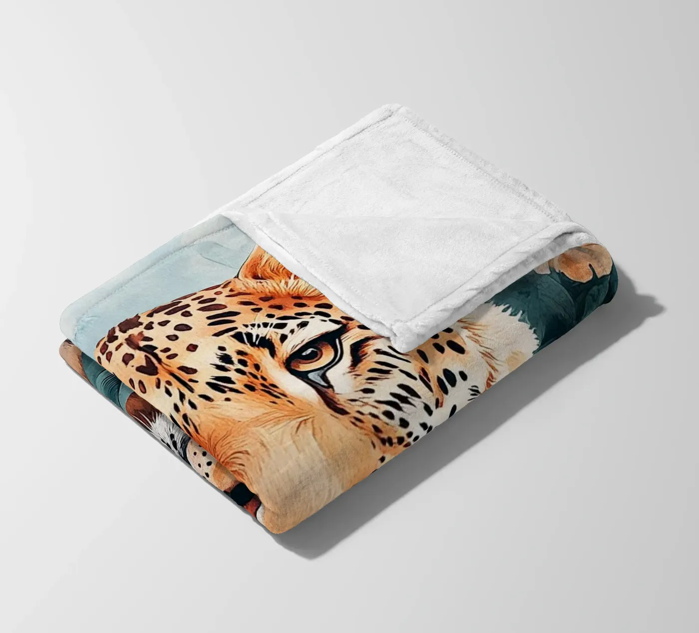 Leopard Leaves fleece blanket by Mateo