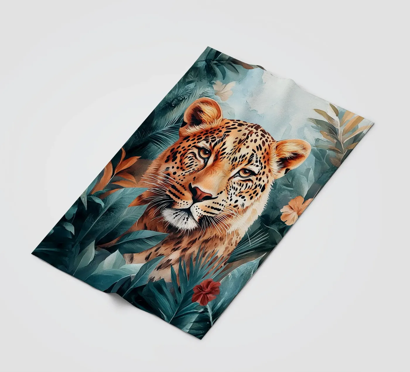 Leopard Leaves fleece blanket by Mateo