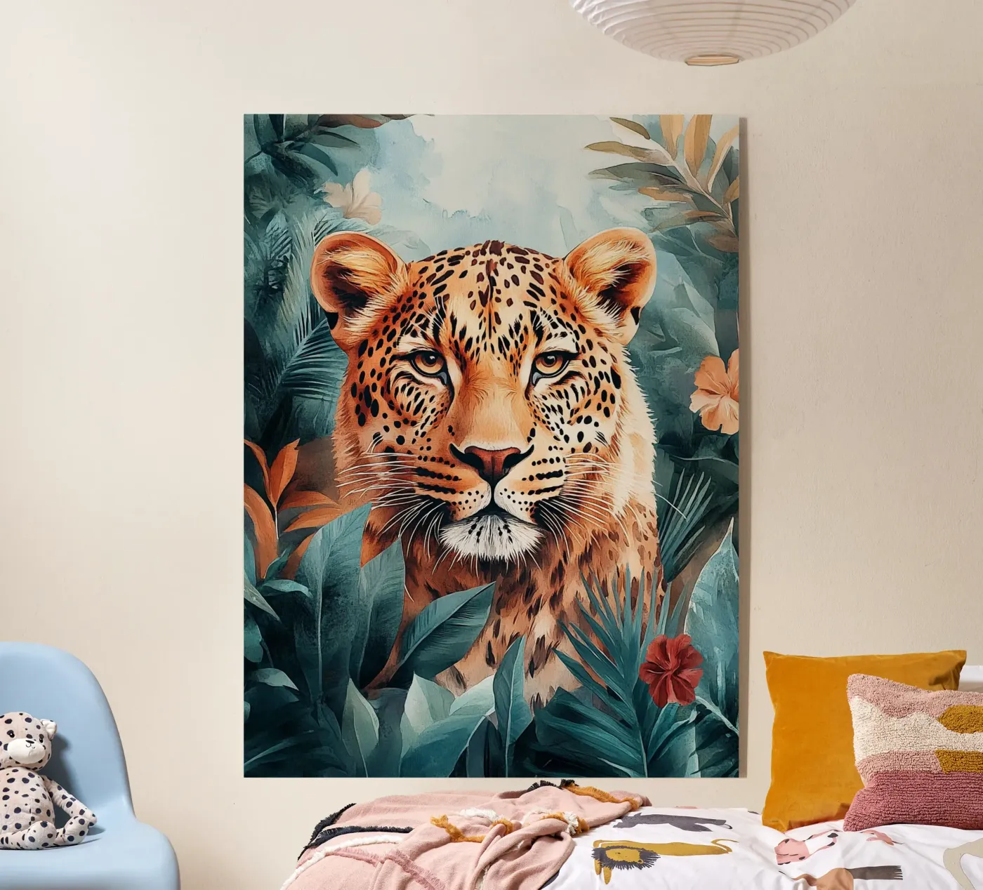 Leopard Leaves acryl van Mateo