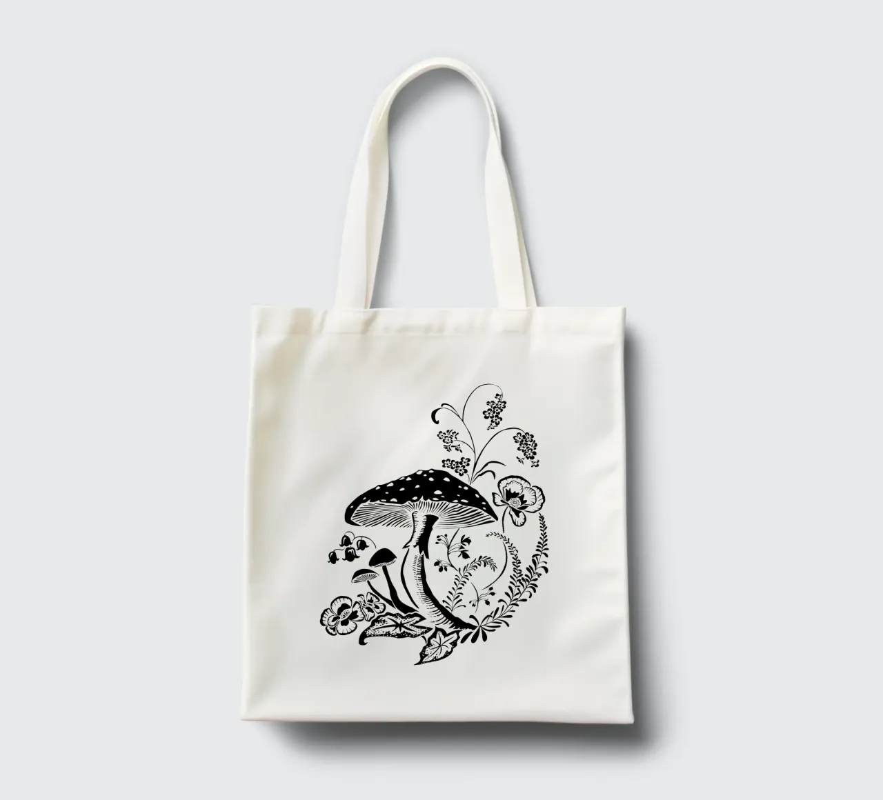 Toadstool with flowers tote bag by DYDesign
