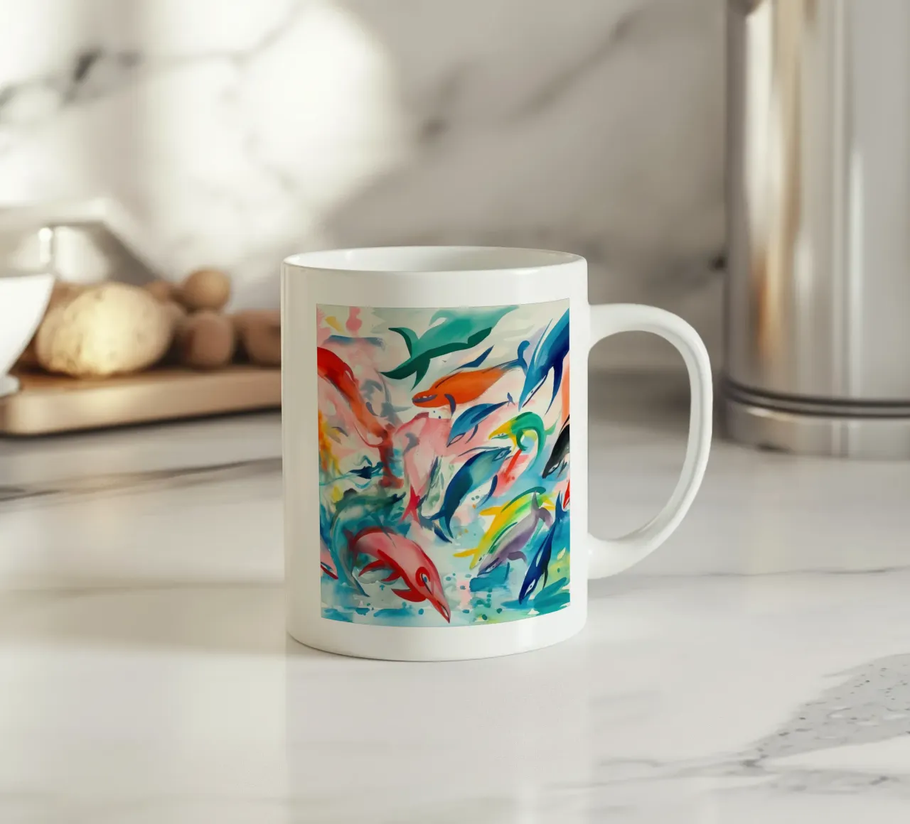 Underwater Life ceramic mug by DaarbyN