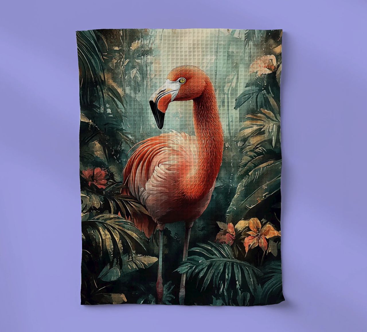 Flamingo Forest Leaves torchon de Mateo