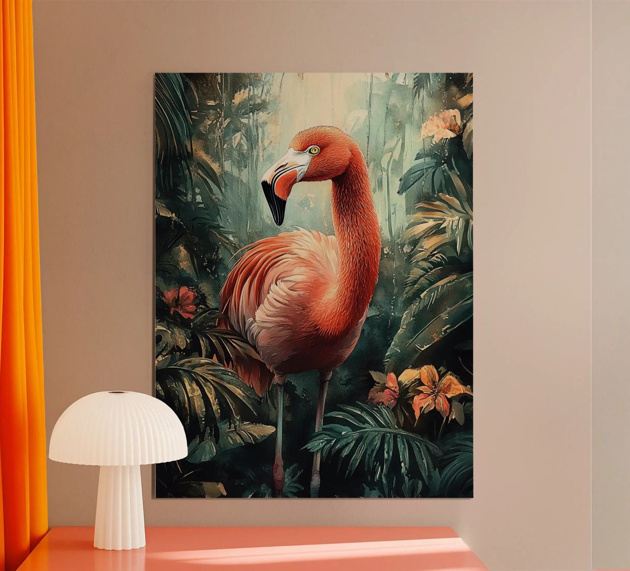 Flamingo Forest Leaves poster de Mateo