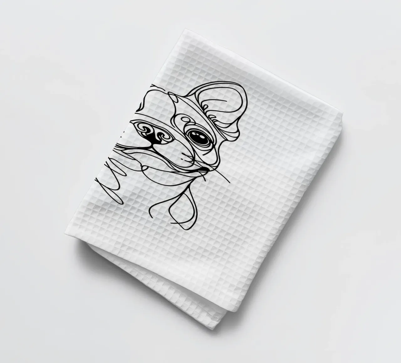 Boston Terrier Hund Line Art Zeichnung Geschirrtuch von WijdevenDesign