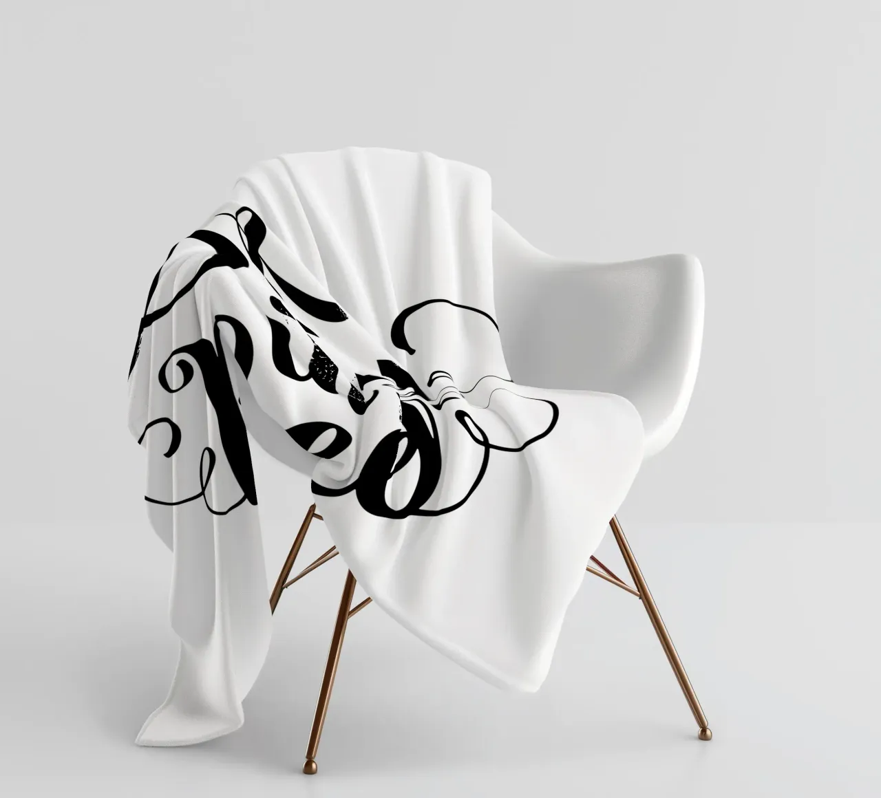 Stay In Bed Design tipografico in bianco e nero coperta in pile da THE MOTIVATED TYPE