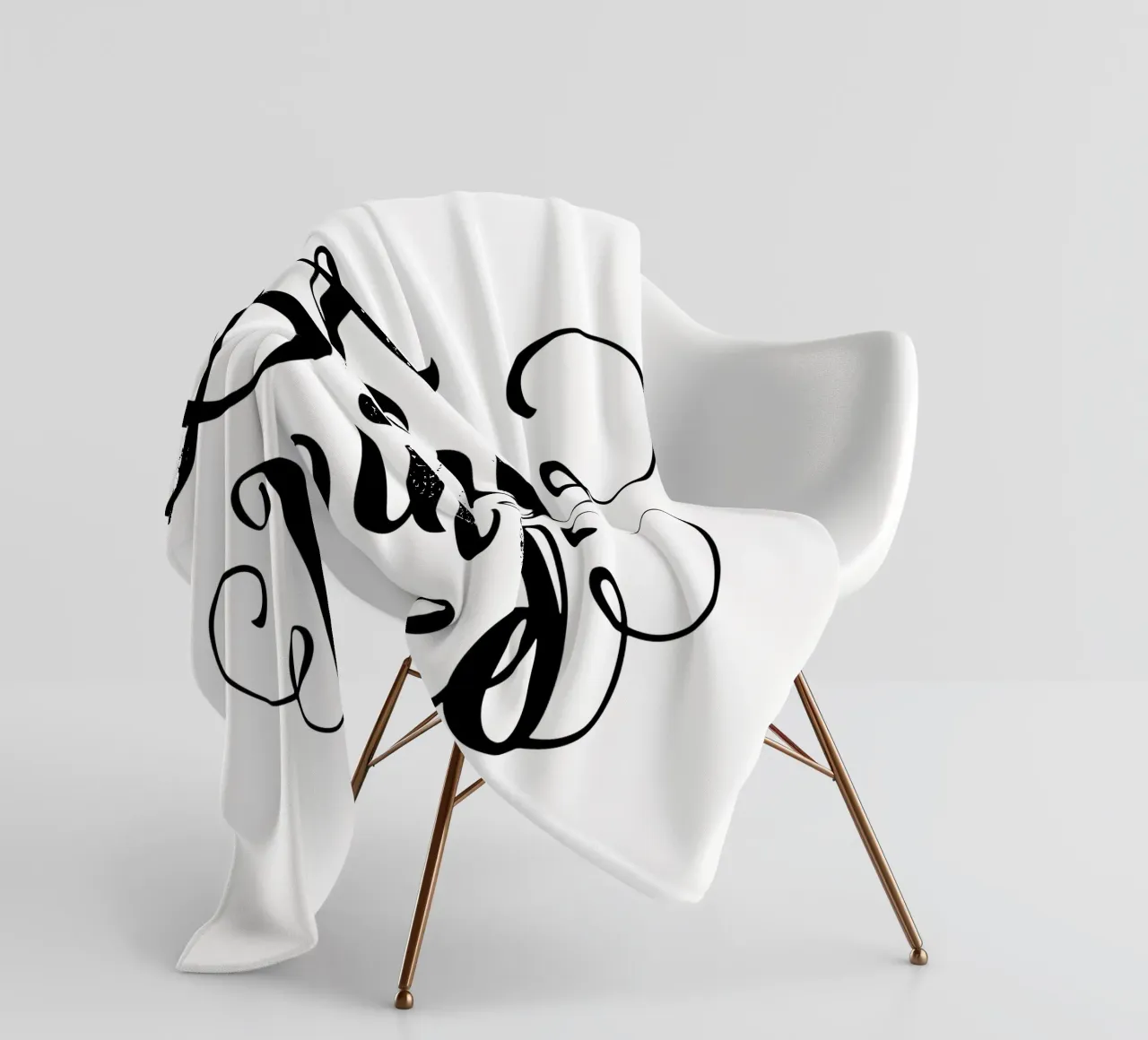 Stay In Bed Design tipografico in bianco e nero coperta in pile da THE MOTIVATED TYPE