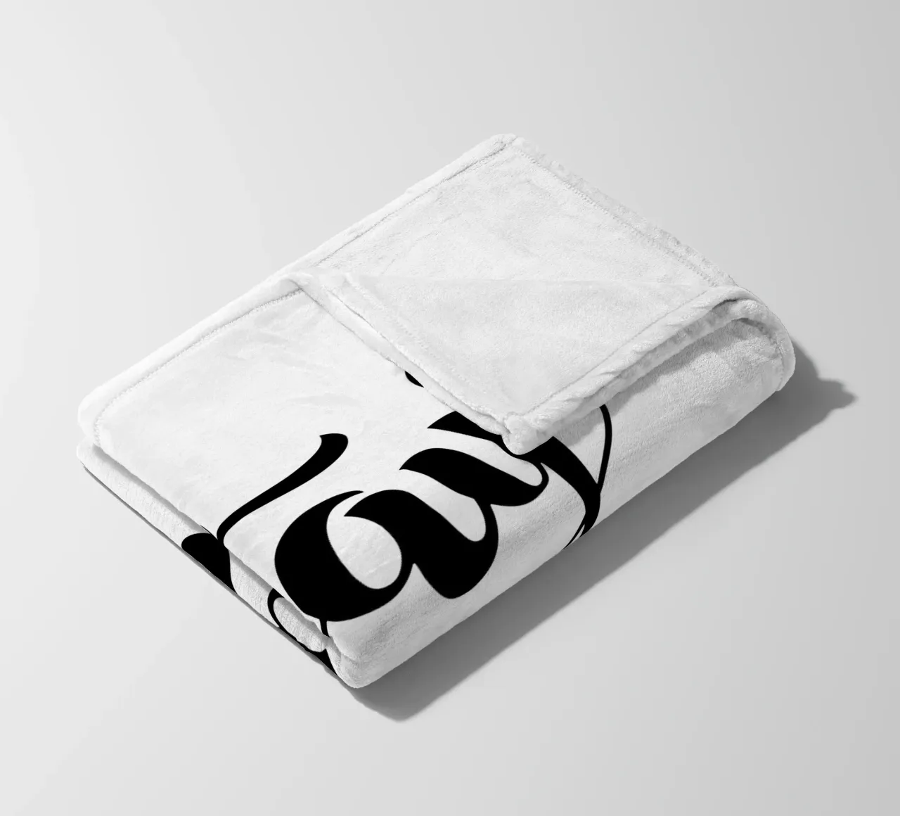Stay In Bed Design tipografico in bianco e nero coperta in pile da THE MOTIVATED TYPE