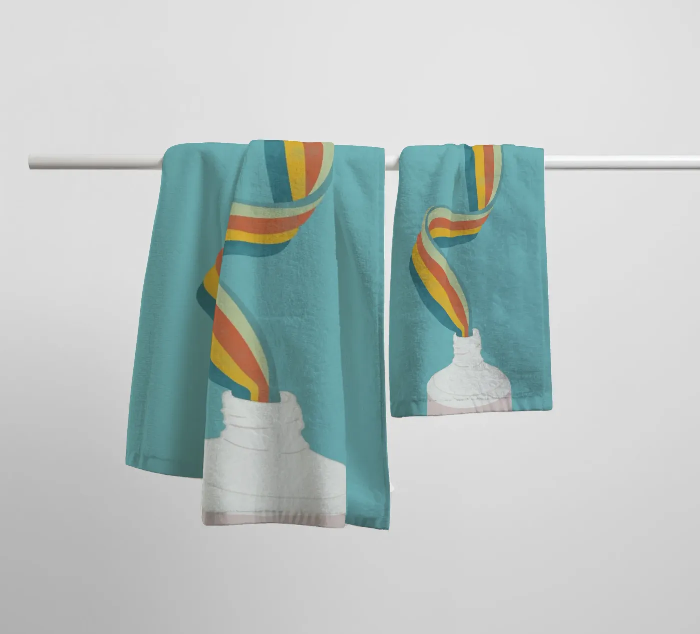 Rainbow towel by Urban Art Draw