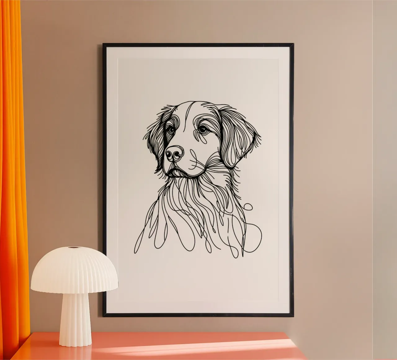 Brittany Dog Line Art Drawing hahnemühle by WijdevenDesign
