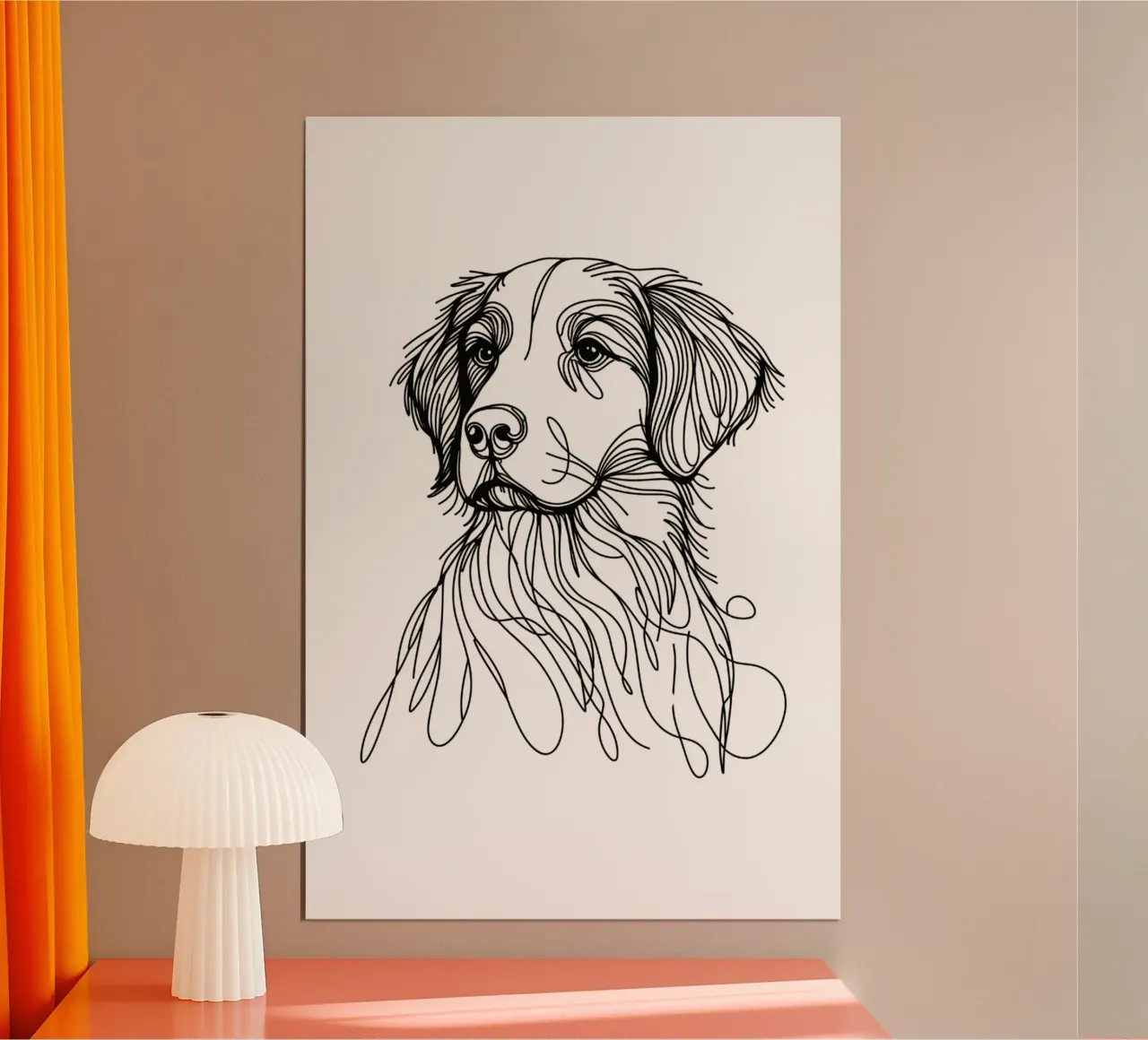 Brittany Dog Line Art Drawing hahnemühle by WijdevenDesign