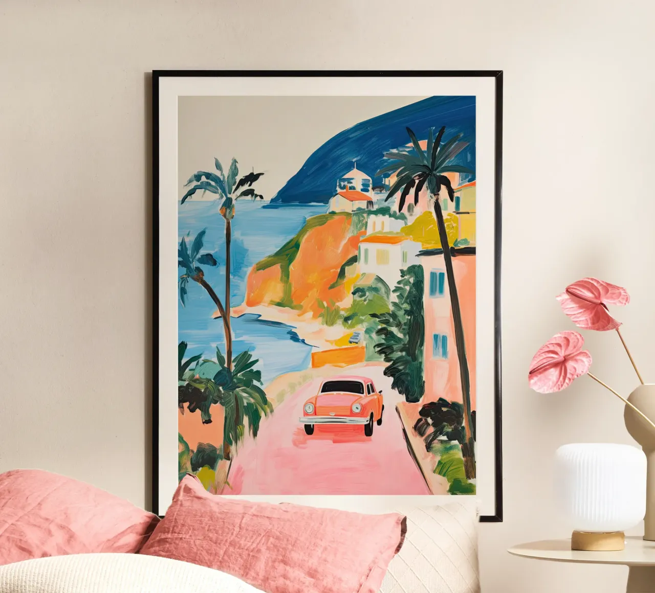 Strada costiera poster con telaio in legno da DaarbyN