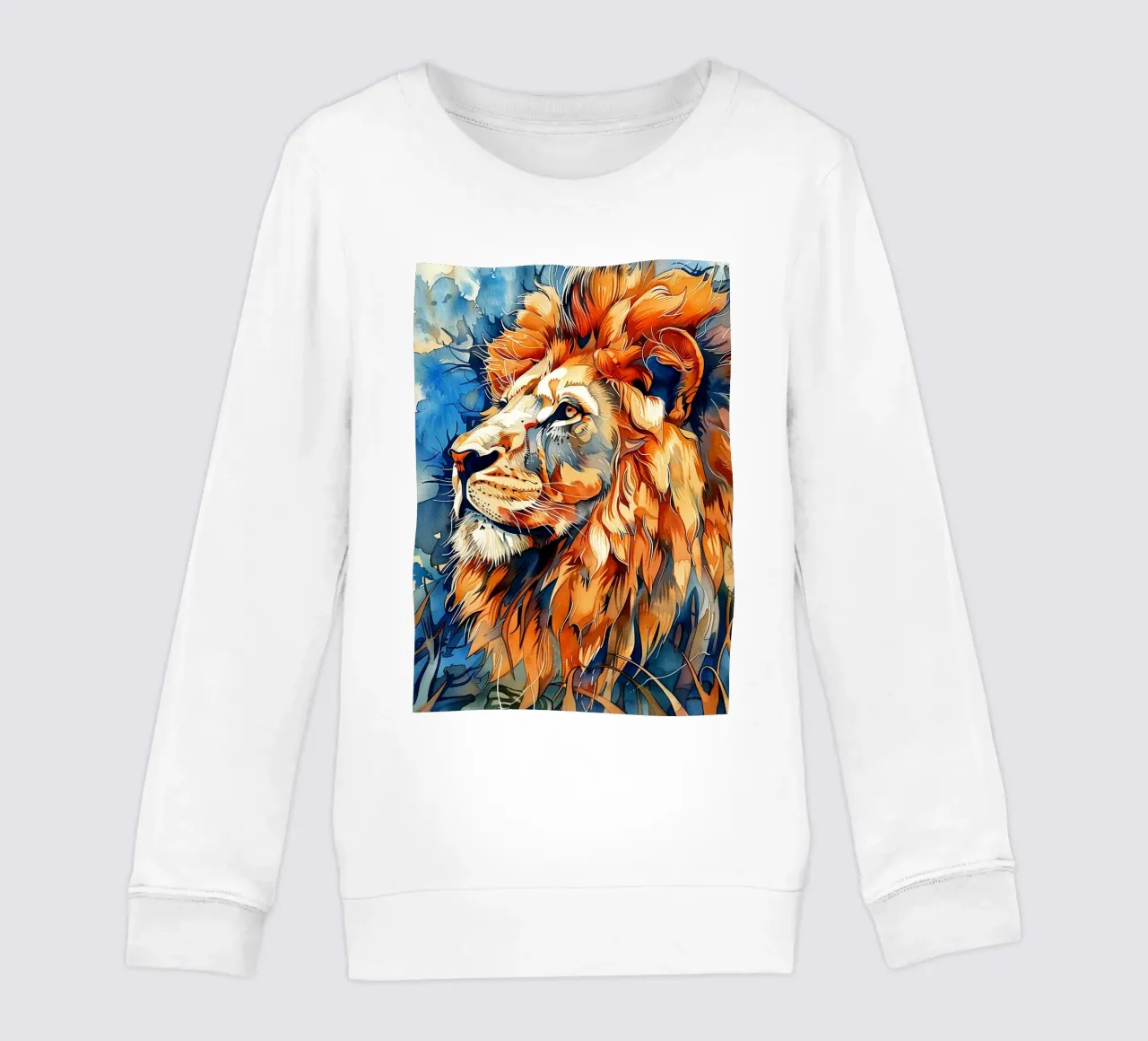 Leeuw dierenkunst kinder sweatshirt van Justyna Jaszke JBJart