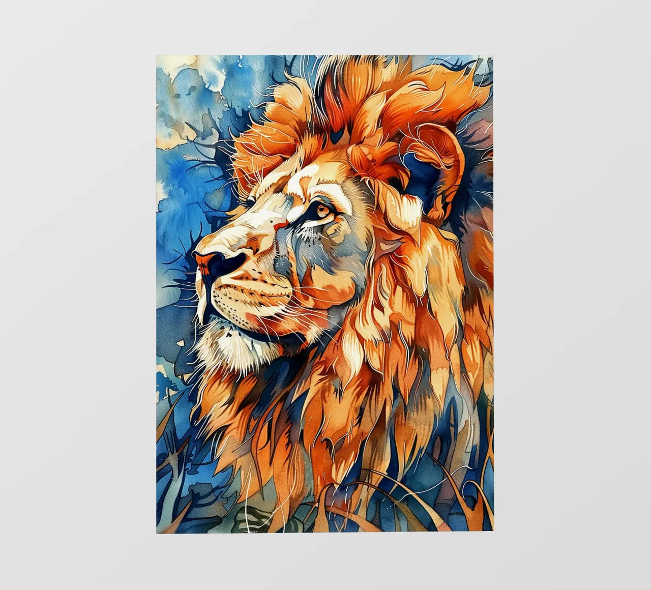 Leeuw dierenkunst fotobehang van Justyna Jaszke JBJart