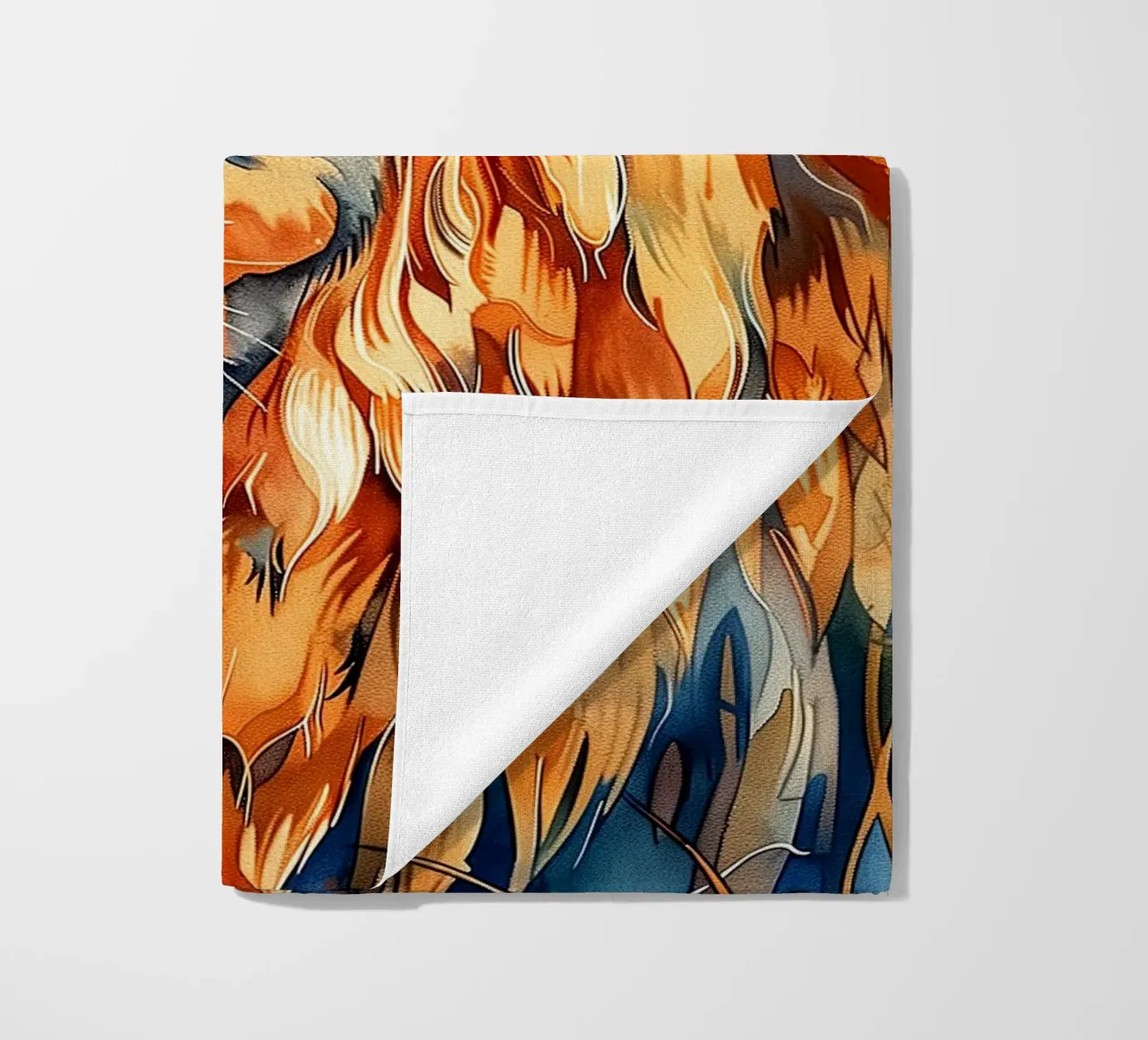 Lion animal art beach towel by Justyna Jaszke JBJart