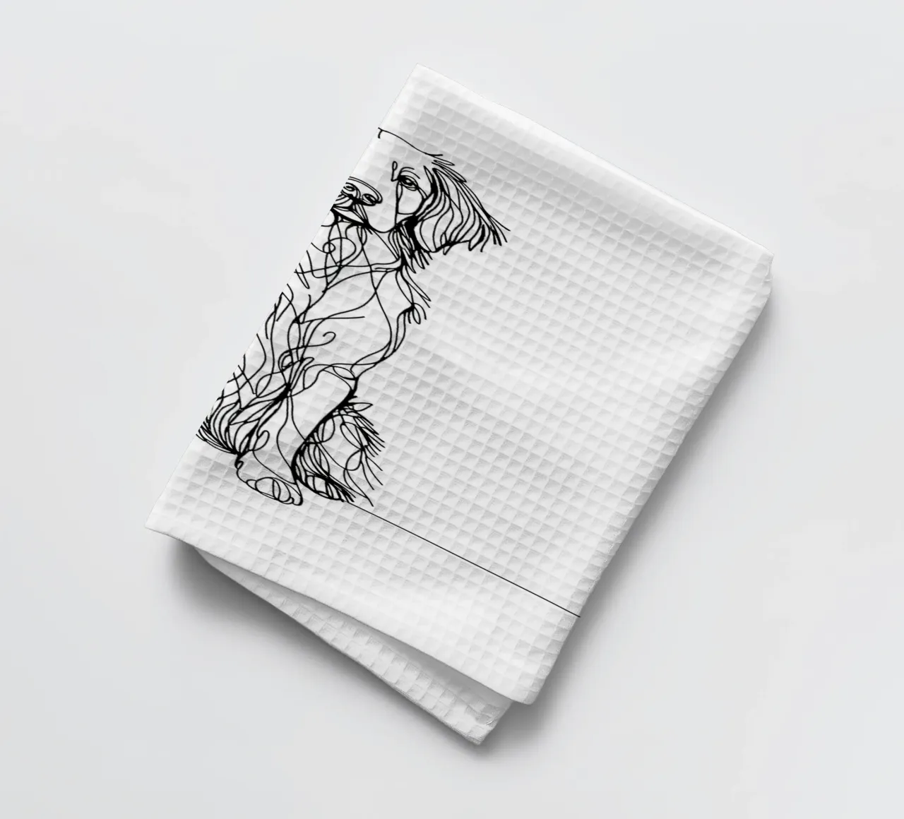 Chien breton Dessin au trait torchon de WijdevenDesign