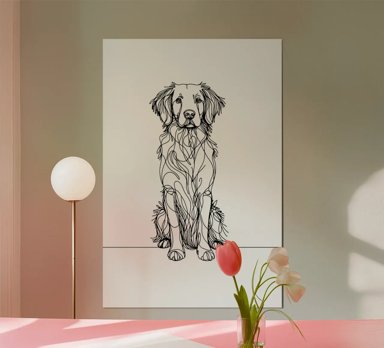 Brittany Dog Line Art Drawing hahnemühle by WijdevenDesign