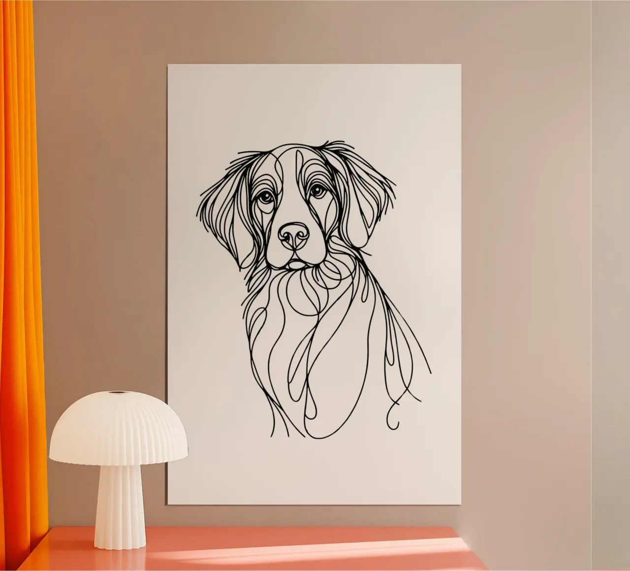 Brittany Dog Line Art Drawing hahnemühle by WijdevenDesign