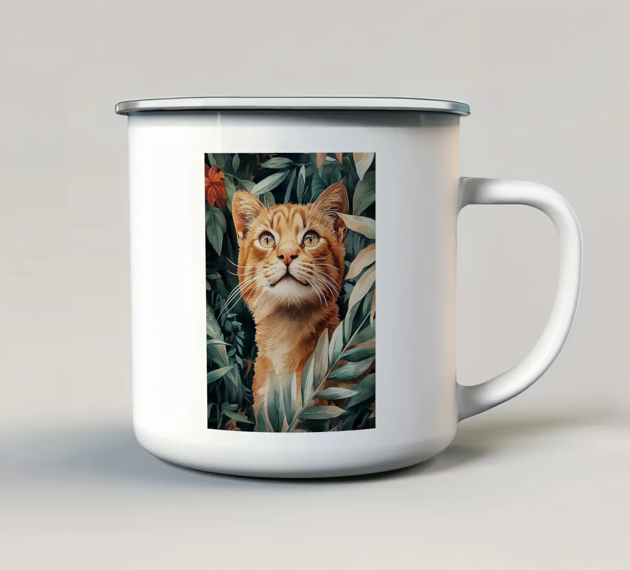 Cat Leaves tazza in smalto da Mateo