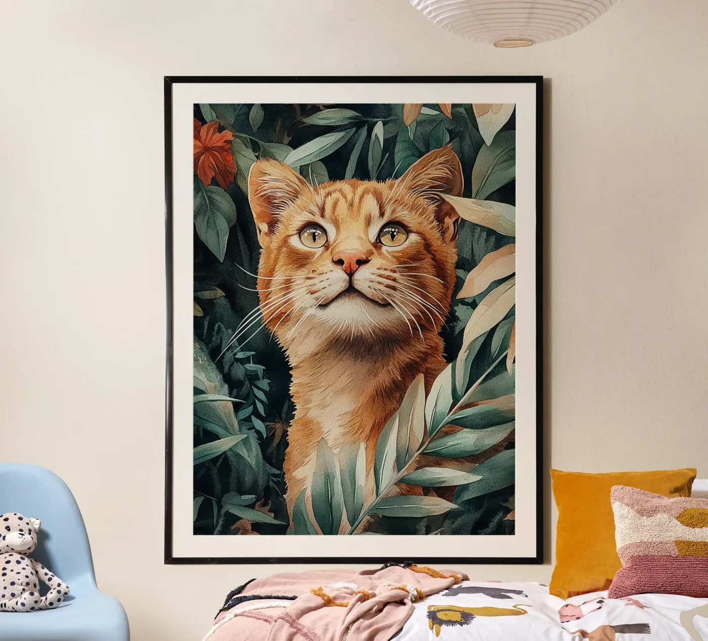 Cat Leaves poster by Mateo