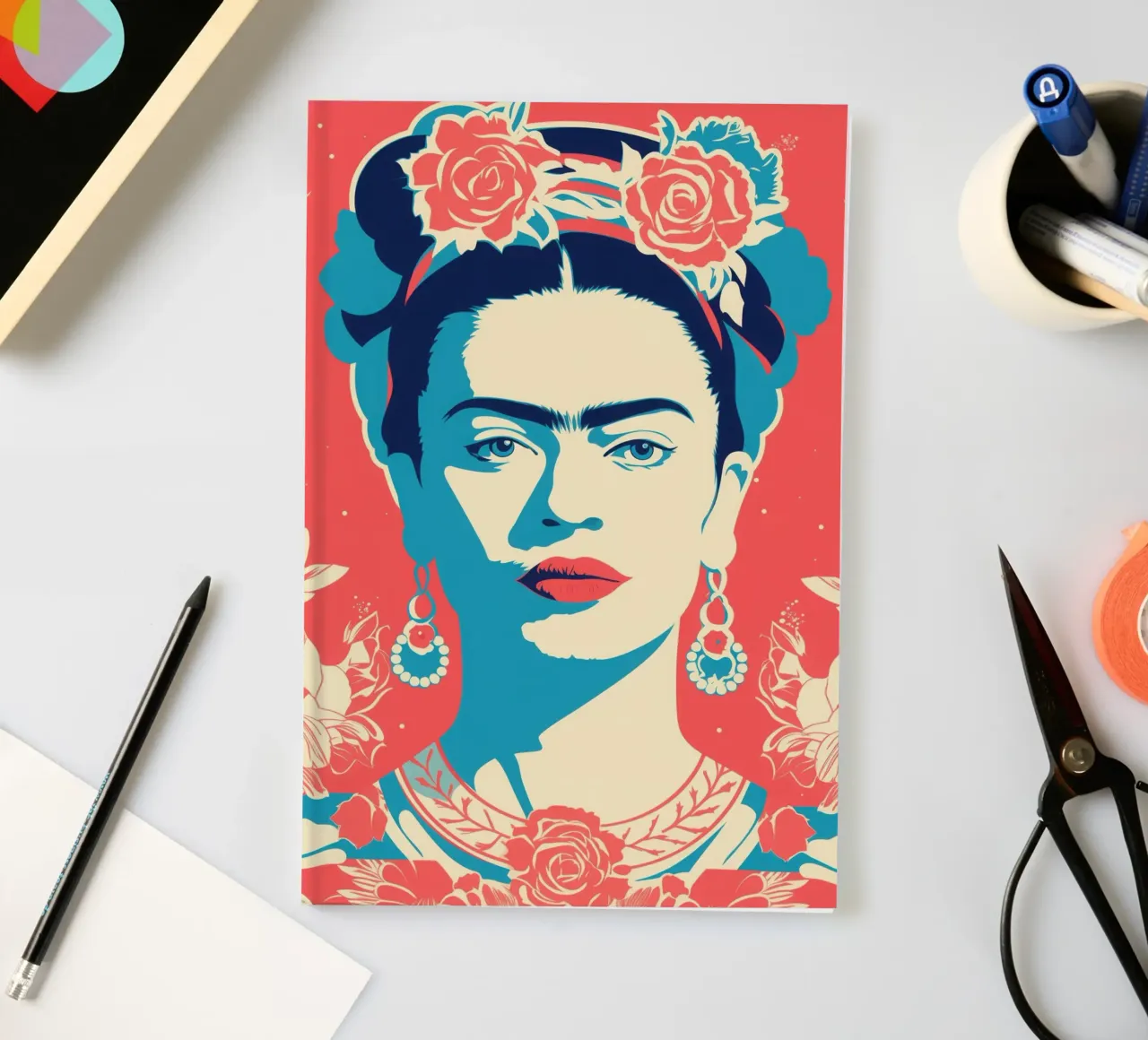 Frida Kahlo | Vintage Retro Print notebook by Autofocus
