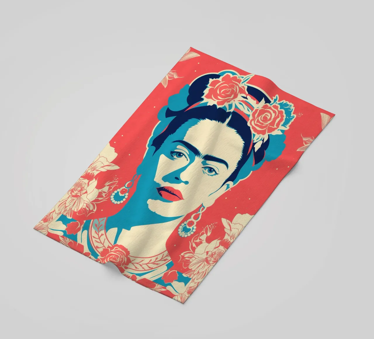 Frida Kahlo | Vintage Retro Print telo mare da Autofocus