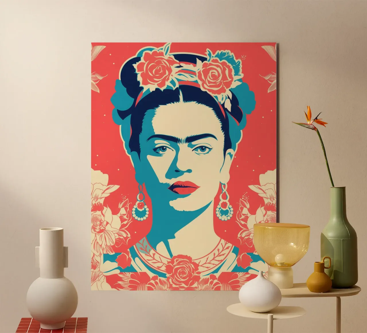 Frida Kahlo | Vintage Retro Print alluminio dibond da Autofocus