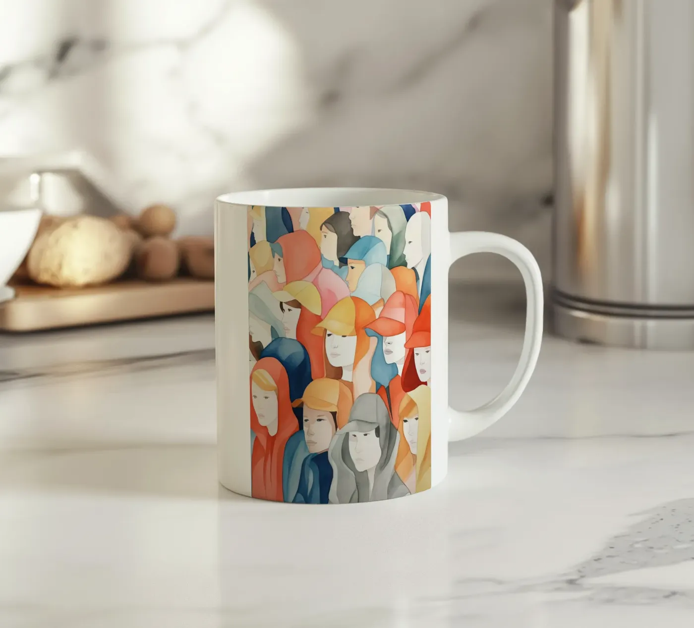 Faces ceramic mug by DaarbyN