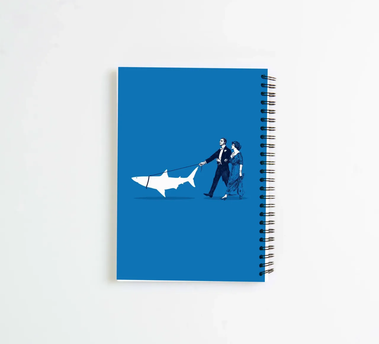 Walking The Shark spiral notebook by Rob Art | Illustration