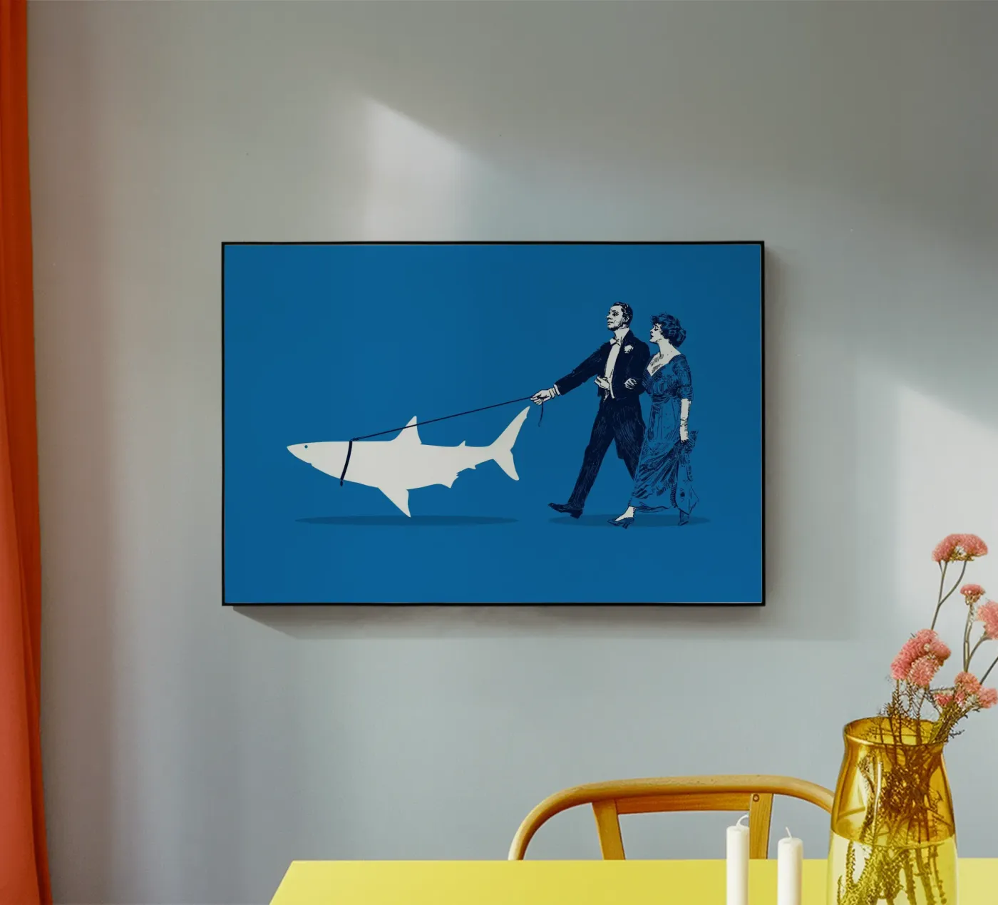 Walking The Shark acrylic glass by Rob Art | Illustration