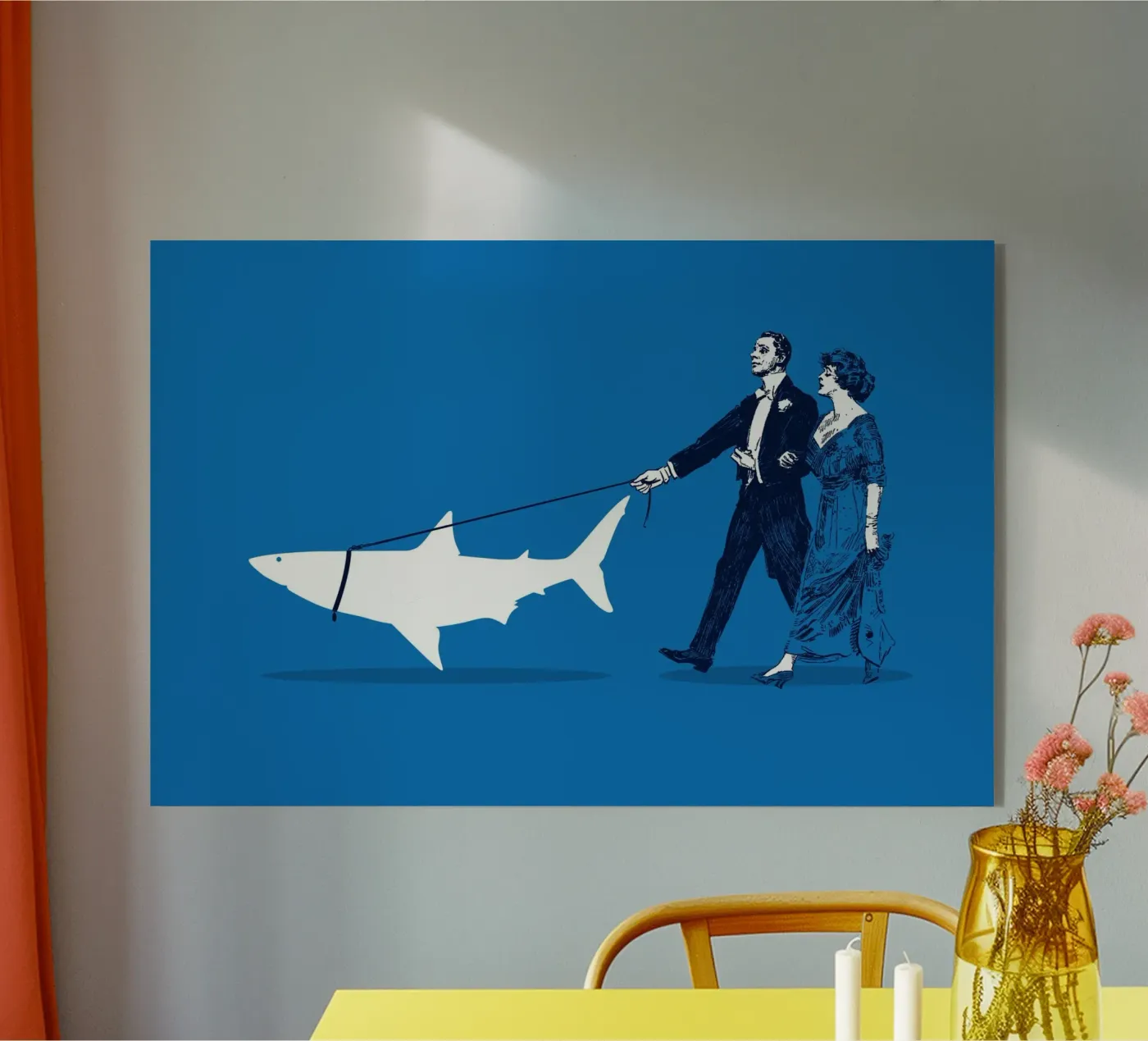 Walking The Shark acrylic glass by Rob Art | Illustration