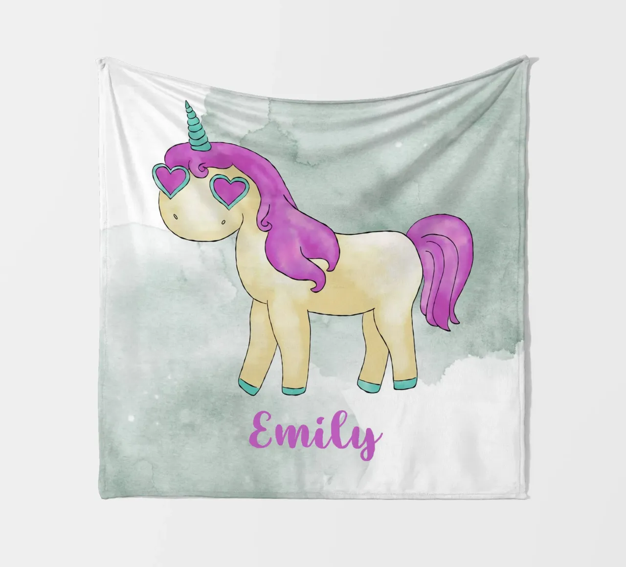 Fancy Einhorn mit Name coperta in pile da BAINAI KIDS