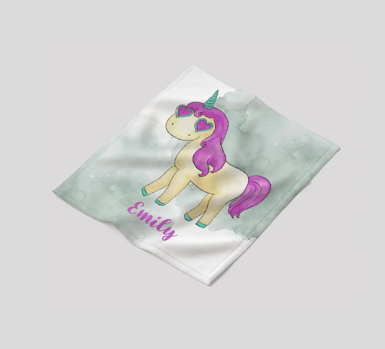 Fancy Einhorn mit Name coperta in pile da BAINAI KIDS