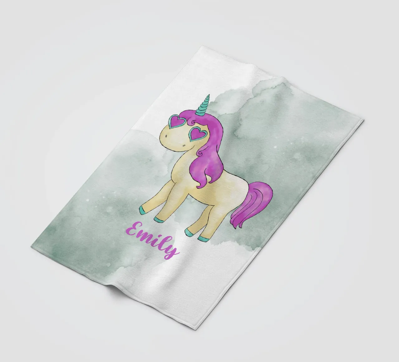 Fancy Einhorn mit Name coperta in pile da BAINAI KIDS