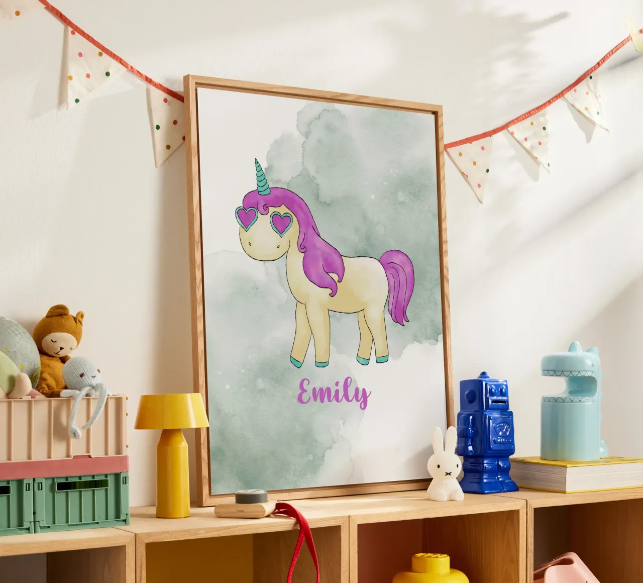 Fancy Einhorn mit Name plexiglass da BAINAI KIDS