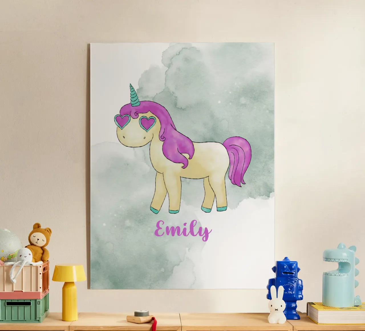 Fancy Einhorn mit Name plexiglass da BAINAI KIDS