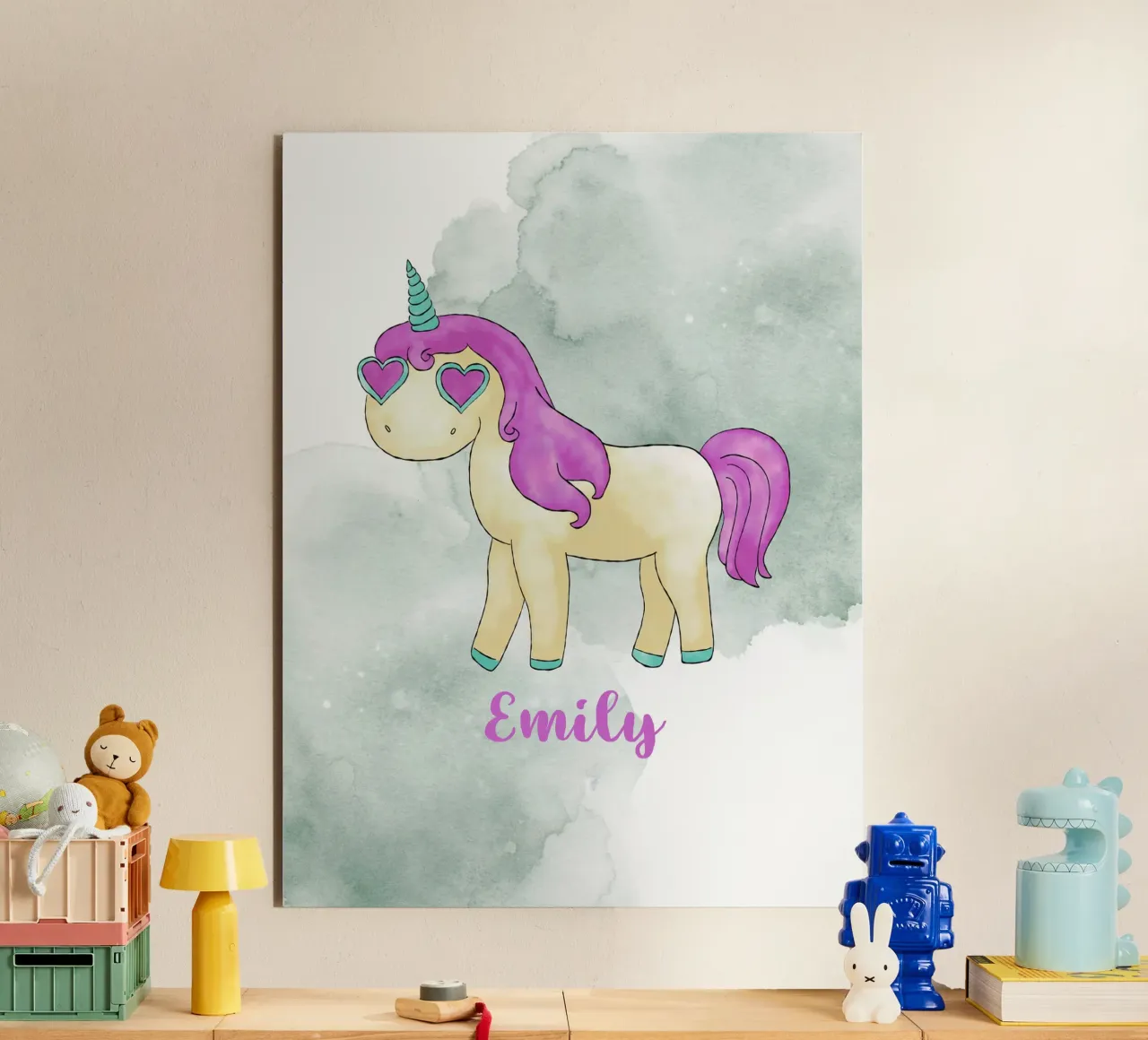 Fancy Einhorn mit Name alluminio dibond da BAINAI KIDS