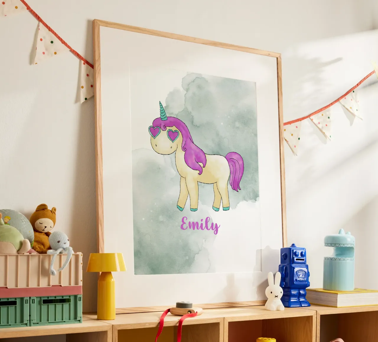 Fancy Einhorn mit Name carta hahnemühle da BAINAI KIDS