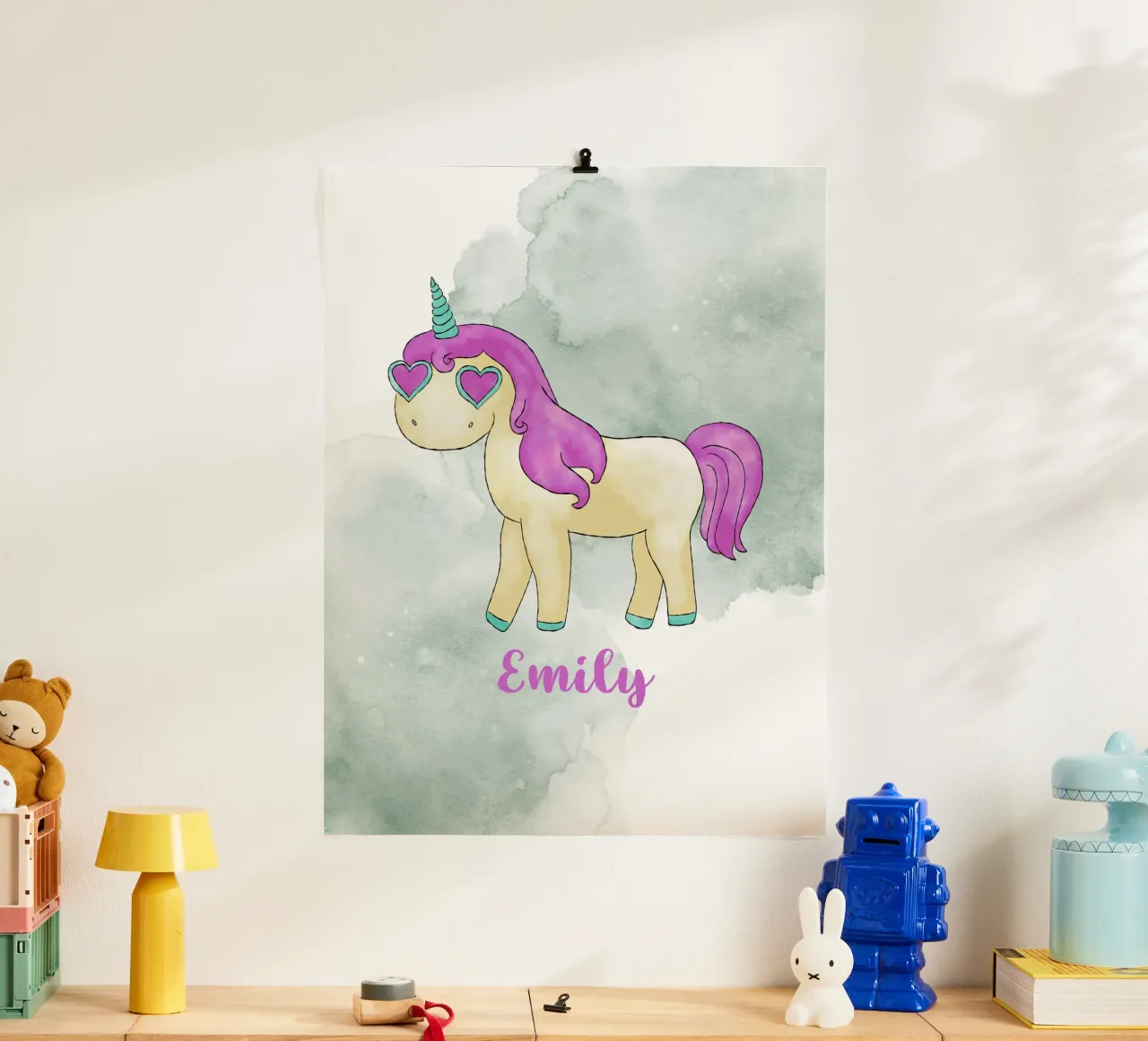 Fancy Einhorn mit Name carta hahnemühle da BAINAI KIDS