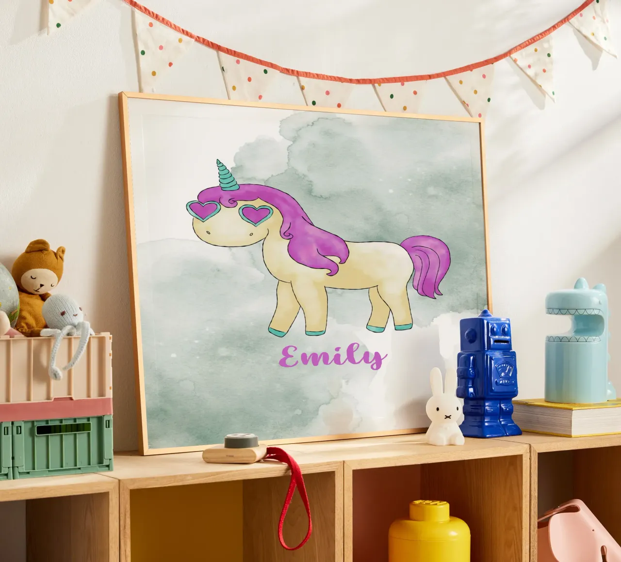 Fancy Einhorn mit Name poster da BAINAI KIDS