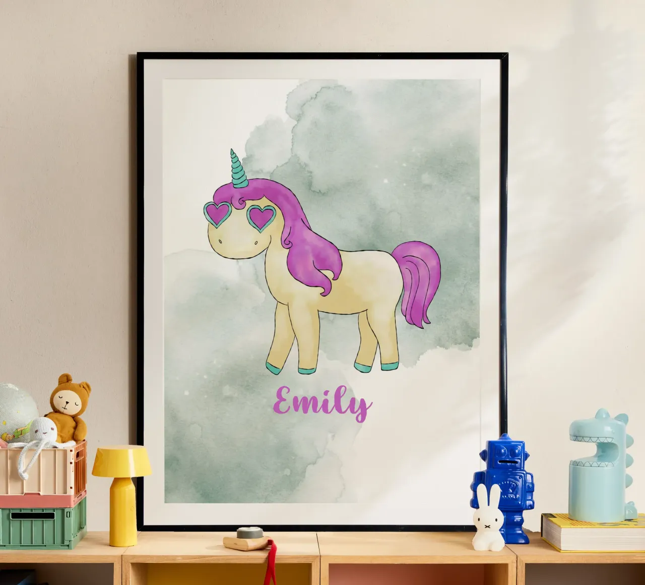 Fancy Einhorn mit Name poster da BAINAI KIDS