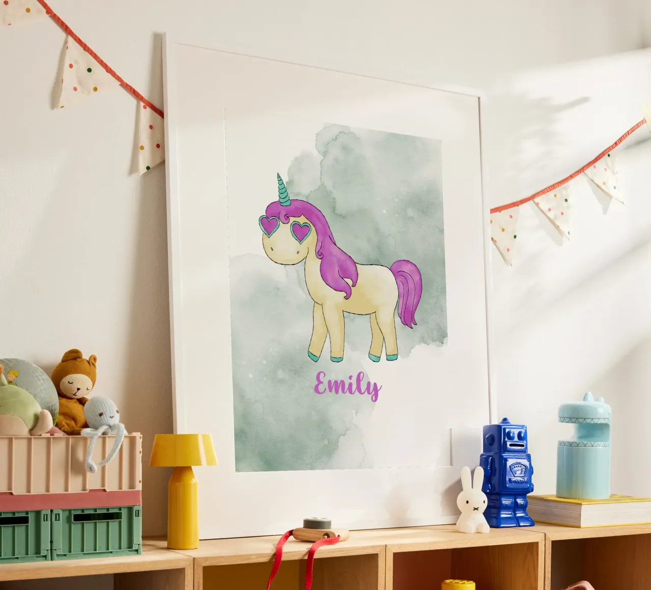 Fancy Einhorn mit Name carta hahnemühle da BAINAI KIDS