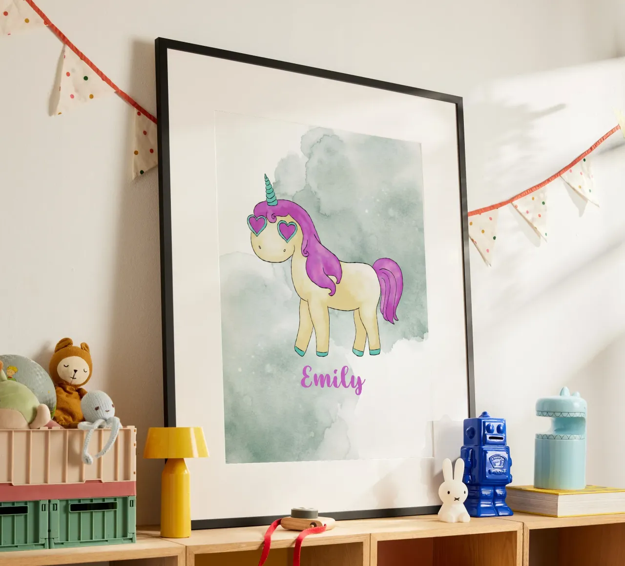 Fancy Einhorn mit Name poster da BAINAI KIDS