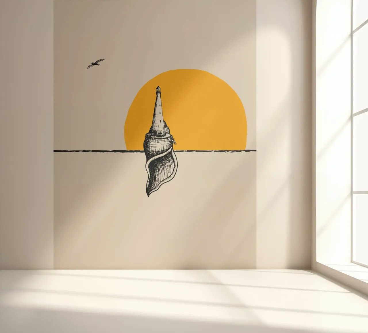 Vuurtoren fotobehang van Urban Art Draw